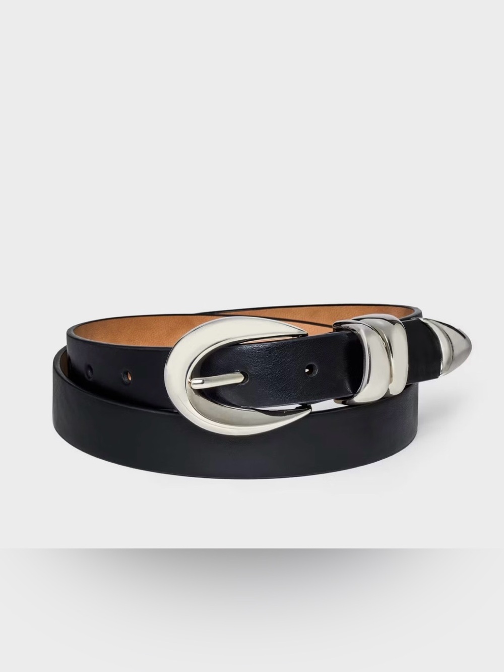 A New Day Women’s Organic Silver Buckle Adjustable Belt Size Medium